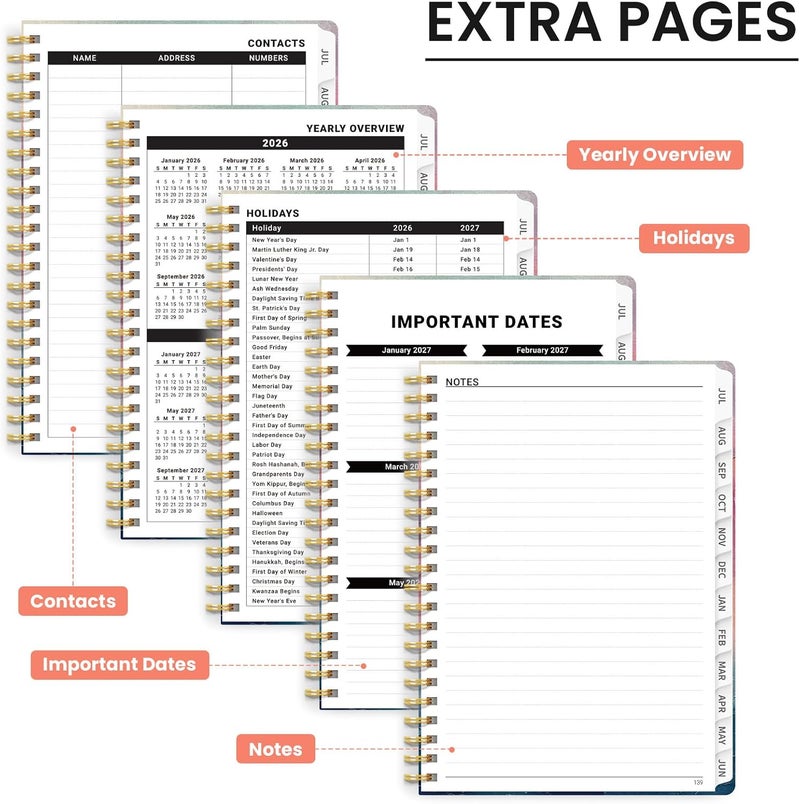 ZOTIA Planner 2026-2027, Monthly and Weekly Calendar Academic Planner July 2026 - June 2027, Hardcover Student Teacher Planning Agenda Book with Tabs, Perfect for Office School Supplies, A4 (8.5" x 11 - Image 5