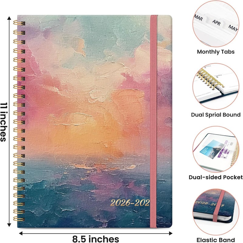 ZOTIA Planner 2026-2027, Monthly and Weekly Calendar Academic Planner July 2026 - June 2027, Hardcover Student Teacher Planning Agenda Book with Tabs, Perfect for Office School Supplies, A4 (8.5" x 11 - Image 4