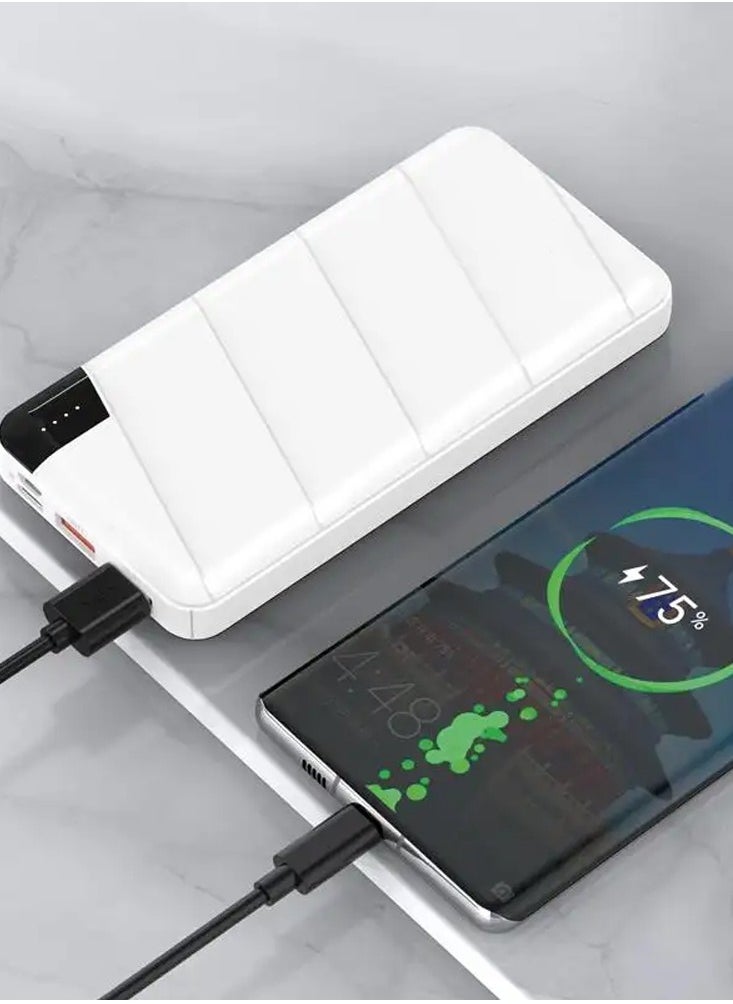 Generic - Power Bank , With large 20,000mAh battery, dual-way quick charge, 2 input ports, 2 output ports, multiple safeguards , Ports include 2x USB-A, 1x Type-C and 1x Micro B LED , offering a wide compatibility with mainstream smartphones, tablets and USB devices - white - Image 1