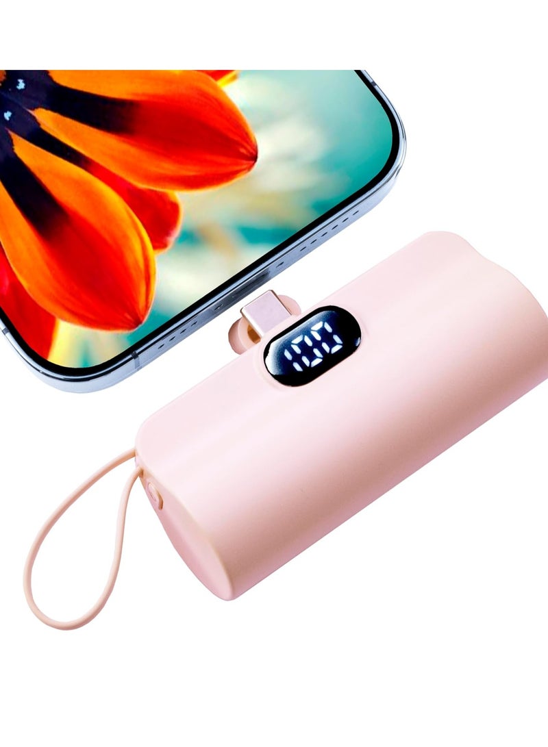Arabayt Mini Power Bank, 20W Fast Charging Power Bank with Foldable Power Cord&lanyard 2in1, 5000 mAh Small Power Bank USB C portable Charger, Travel Essentials, Compatible with All Phone - Image 1