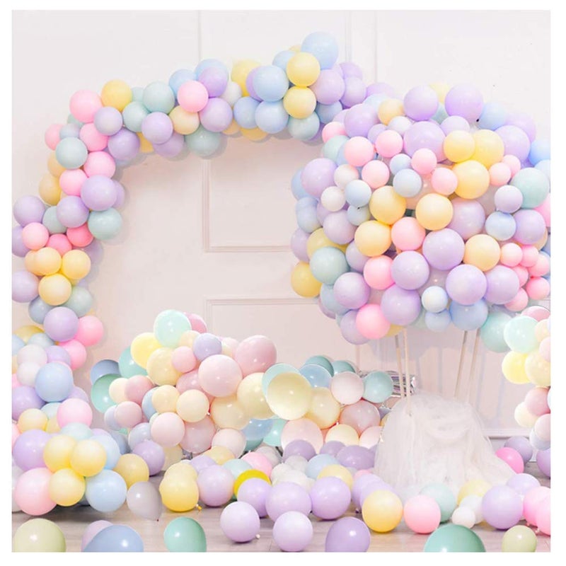 Mumoo Bear Pastel Colorful Latex Balloons 100 Pack Assorted Macaron Balloons 10 Inch Colored Party Rainbow Decorations For Girls Wedding Birthday Supplies - Image 1