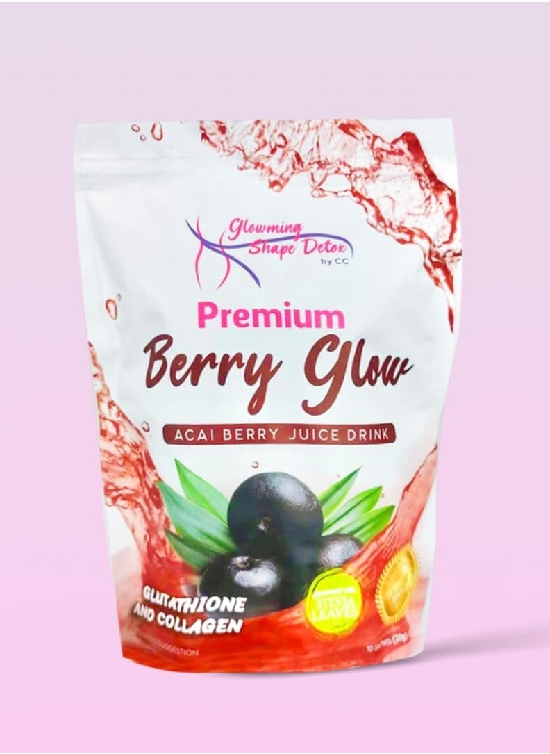Cris Cosmetics Glowming Shape Detox Premium Berry Glow Acai Berry Juice Drink with Glutathione & Collagen 10 Sachets x 20g  - Image 1