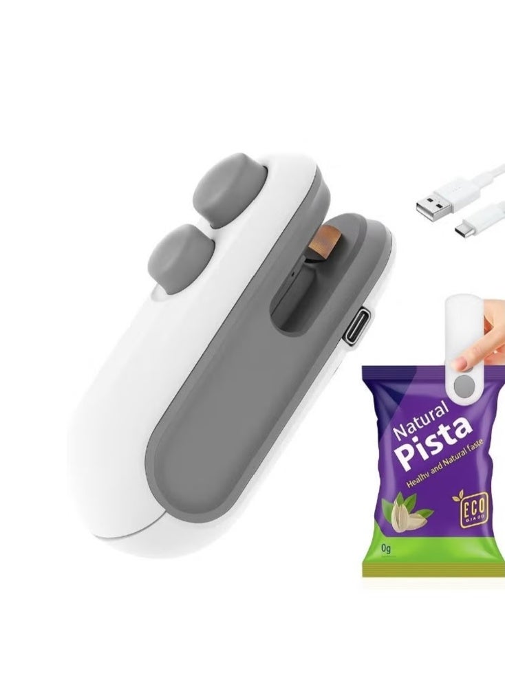 Mini Portable Heat Sealing Machine | Rechargeable Plastic Bag Sealer with Cutter | USB Charging, 150mAh Battery, 16W Power | Food Snack Bag Sealer for Kitchen Storage & Freshness - Image 1