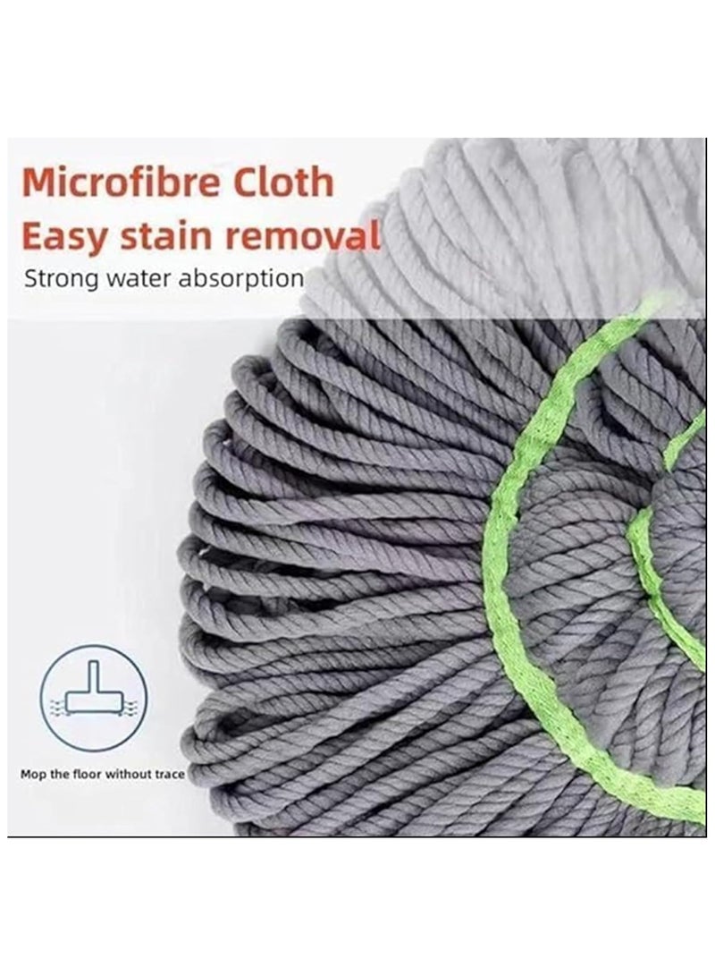 NANAO Self-Wringing Rotating Mop with Adjustable Handle – Hands-Free Twisting Mop for Efficient Floor Cleaning, Super Absorbent Microfiber Head, 360° Rotation for Hardwood, Tile, and Laminate (Gray) - Image 2