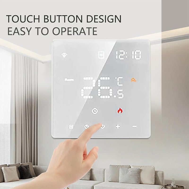 White Smart Home Mini Thermostat Touch Switch For 3A Water Underfloor Heating Systems - Image 4