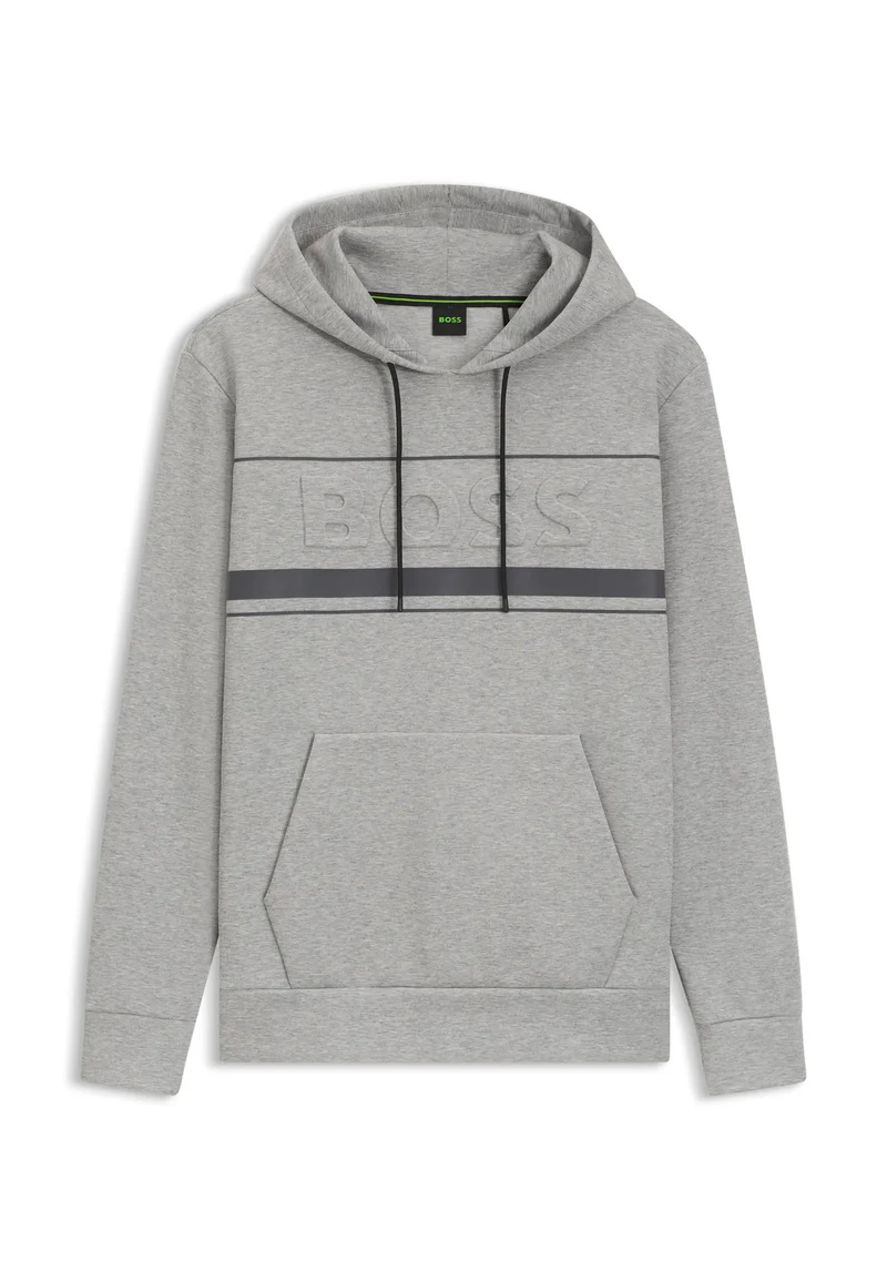 BOSS Cotton-blend hoodie with stripe details