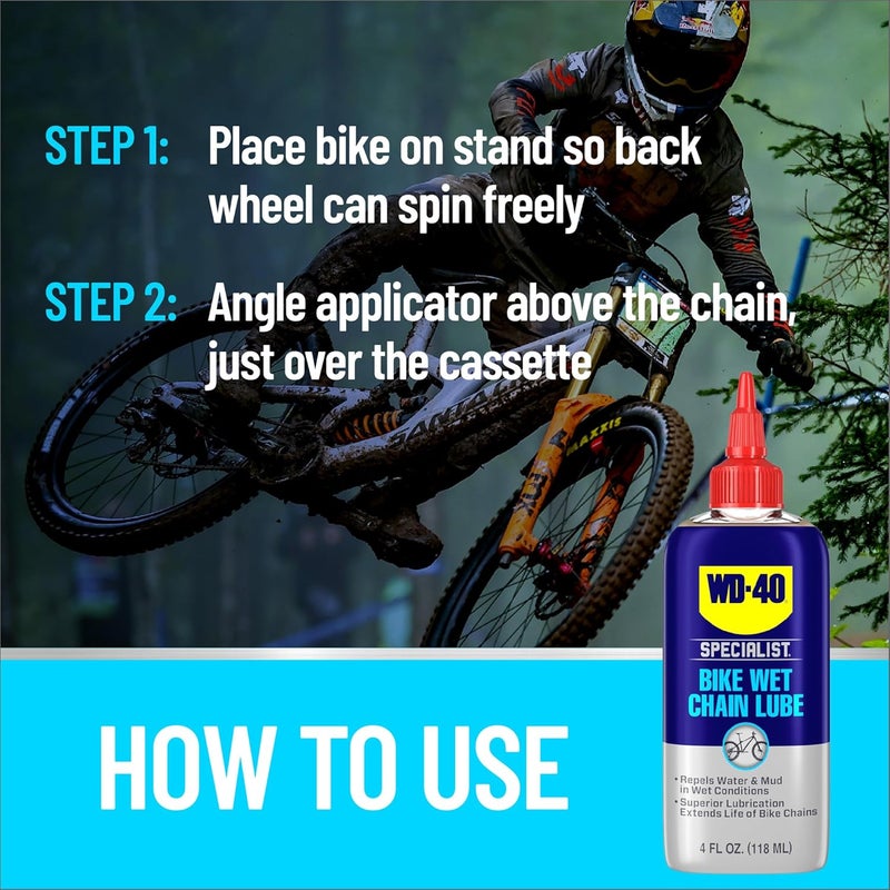 WD40 Specialist Bike Wet Chain Lube, 4 OZ - Image 3