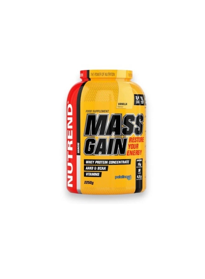 NUTREND Mass Gains , vanilla Flavour, 2250g, 32 Servings