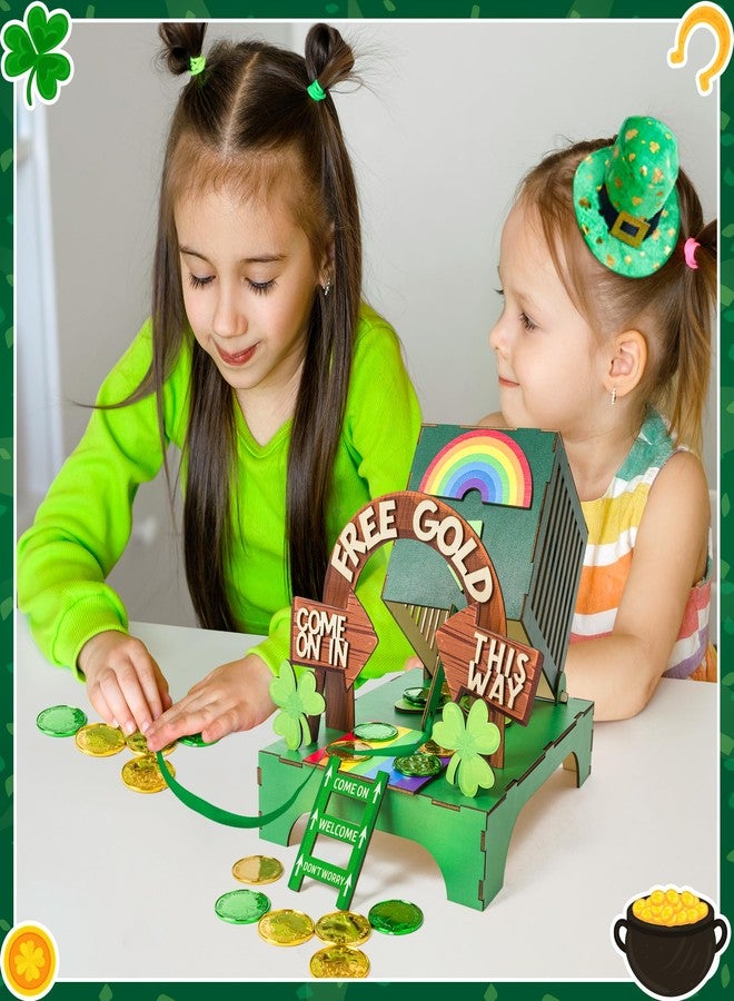 MALLMALL6 68Pcs St. Patrick's Day Decorations Leprechaun Trap Kit, Wood DIY Toys to Catch A Leprechaun Trap Festival Craft Decor for Kids School Classroom Irish Themed Activities Shamrock Party Gifts - Image 4
