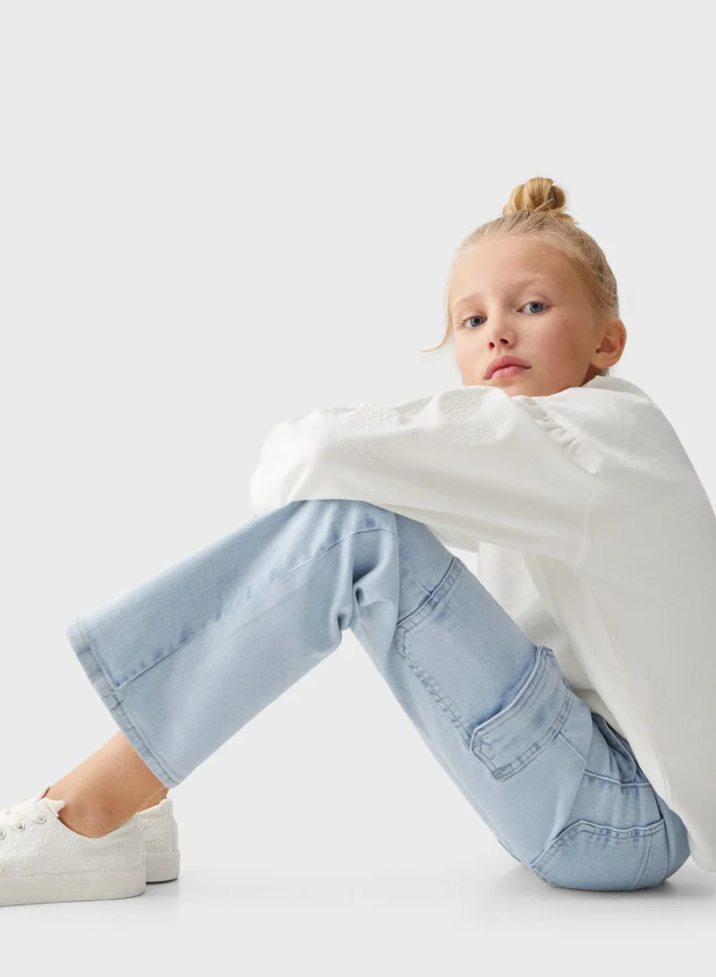 MANGO Kids Straight Fit Cargo Jeans