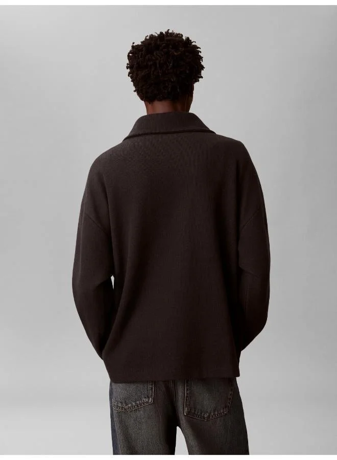 CALVIN KLEIN Logo Half Zip Polo