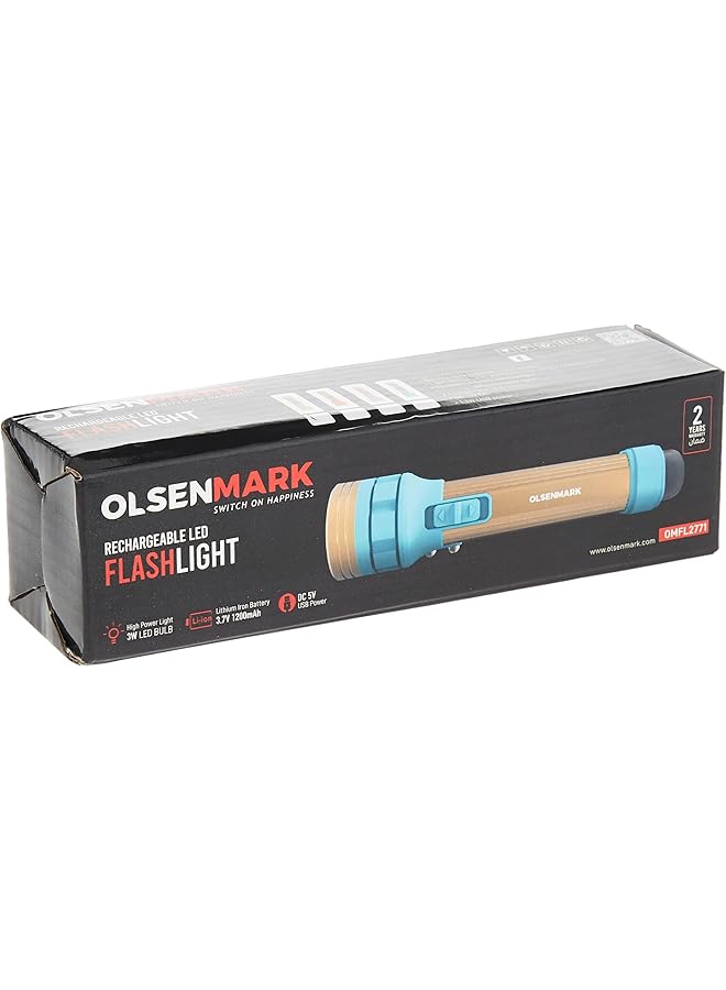 Olsenmark Rechargeable LED Emergency Light Two Light Source Li ion Battery Portable Lightweight Multipurpose USB Rechargeable - Image 4
