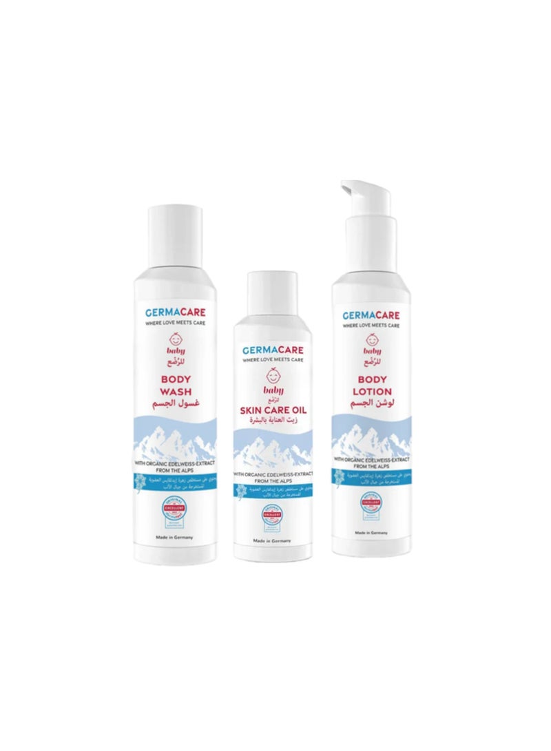 Body Wash & Skin Care Oil & Body Lotion