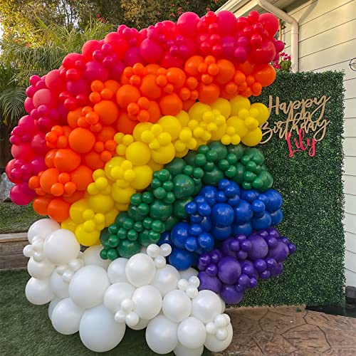 LYVEEF Rainbow Balloons Arch Kit - 175 Pcs party balloons ， balloons for birthday party ， balloon assorted colors ，kids' party balloons - Image 3