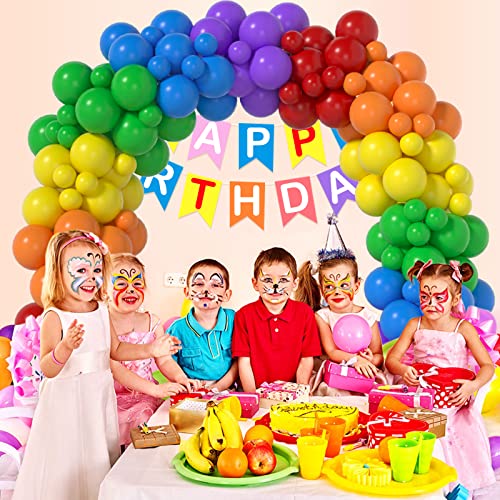LYVEEF Rainbow Balloons Arch Kit - 175 Pcs party balloons ， balloons for birthday party ， balloon assorted colors ，kids' party balloons - Image 5