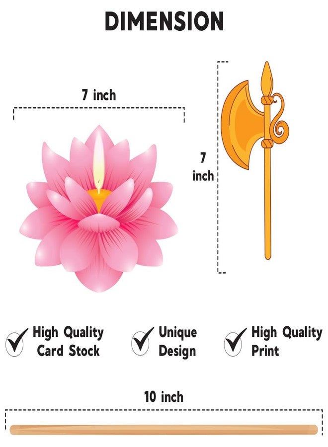 Festiko® Ganpati Bappa Morya Photobooth Props, Selfie Props For Ganesh Puja, Ganesh Chaturthi Decoration Combo - Image 2