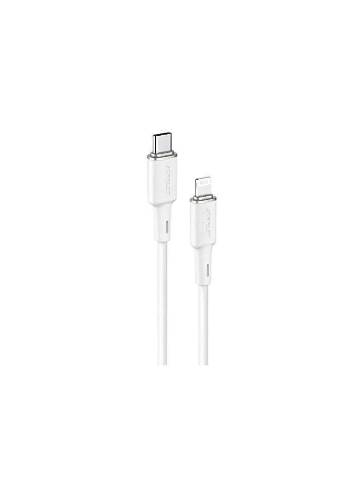 Acefast USB-C to Lightning Zinc Alloy Silicone Charging Data Cable 1.2 Meter White - Image 3