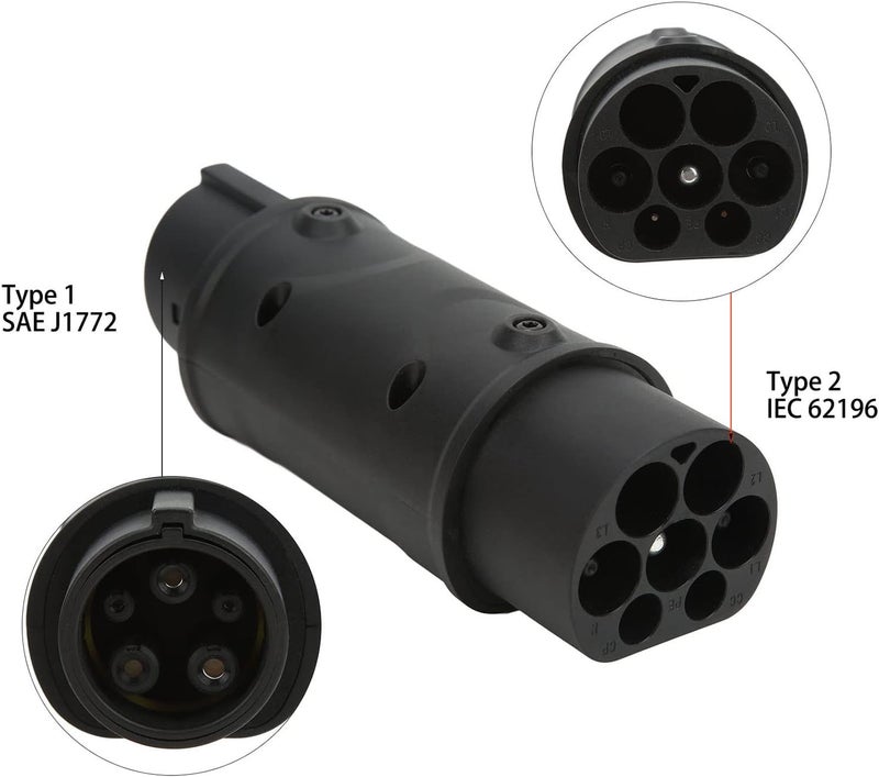 woobles EV Charger Converter, New Energy Vehicles Type 2 to Type 1 Charger Connector UL94‑V‑0 Flame Retardant 16A 32A 230V Universal - Image 5