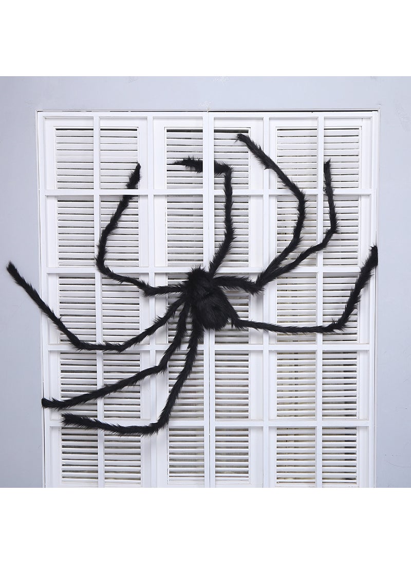 Generic - Halloween Glowing Spider Web Prop Giant Voice-Activated Decor 230cm Black Spider 290g - Image 1