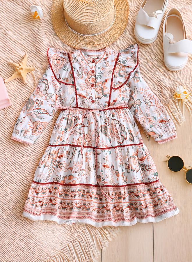 BELLA MODA Floral Tiered Dress - Image 1