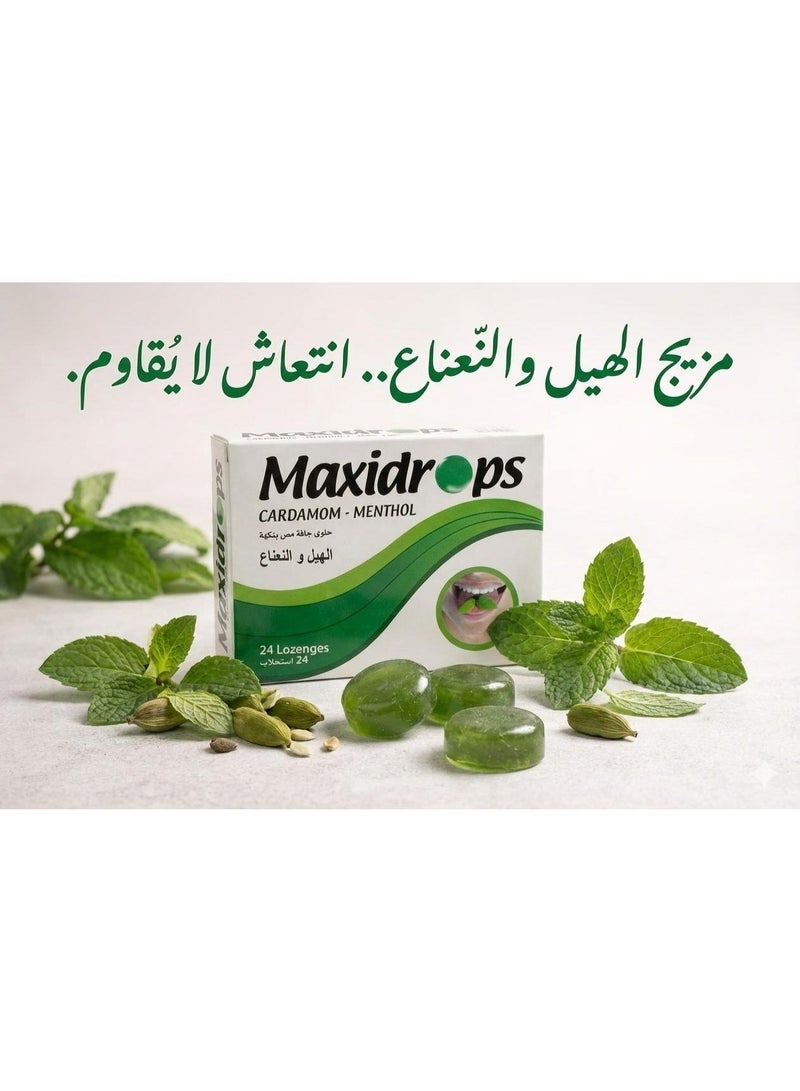 Maxidrops Cardamom & Mint Lozenges 24 Pieces - Image 2