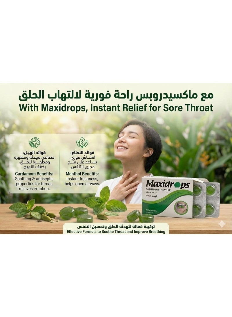 Maxidrops Cardamom & Mint Lozenges 24 Pieces - Image 3