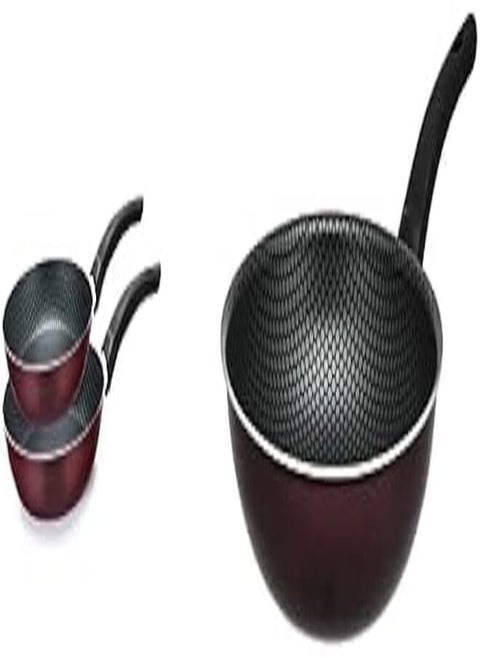 Trueval frying pan set, 2 pieces (size 16-22), dark red + Trueval deep frying pan 28 cm- dark red