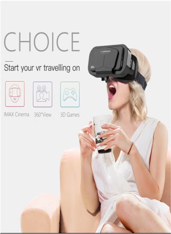 VR SHINECON 3D Headset Virtual Reality, VR Glasses, Device Helmet, Viar Lens Goggles for Smartphone Mobile Phone Smartband Controller - Image 2