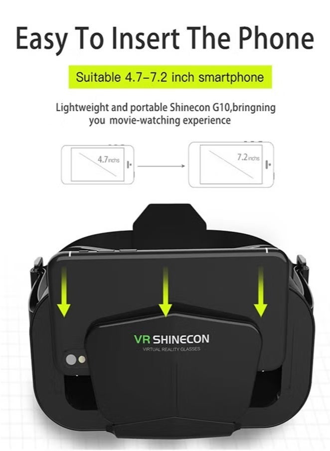 VR SHINECON 3D Headset Virtual Reality, VR Glasses, Device Helmet, Viar Lens Goggles for Smartphone Mobile Phone Smartband Controller - Image 3