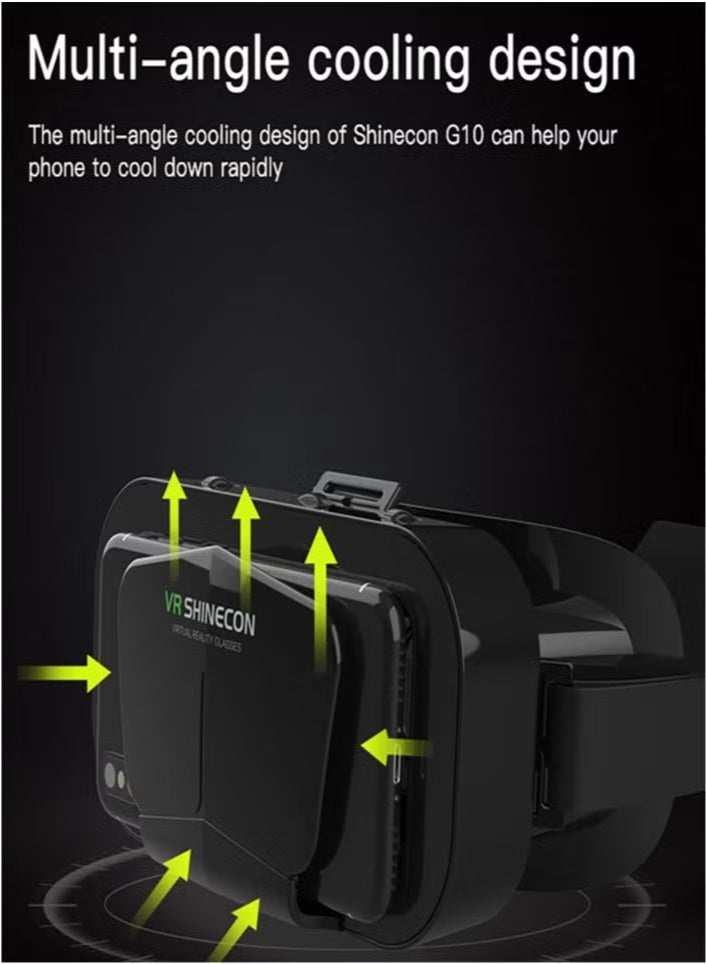VR SHINECON 3D Headset Virtual Reality, VR Glasses, Device Helmet, Viar Lens Goggles for Smartphone Mobile Phone Smartband Controller - Image 4