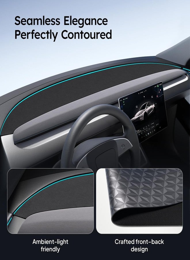 Wigoo 2025 New Model Y Juniper Accessories Dashboard Cover [Anti-Glare and Sun Protection] Suede Dash Mat for New Model Y Juniper(2025-2026), Model Y Juniper Accessories (Black) - Image 3