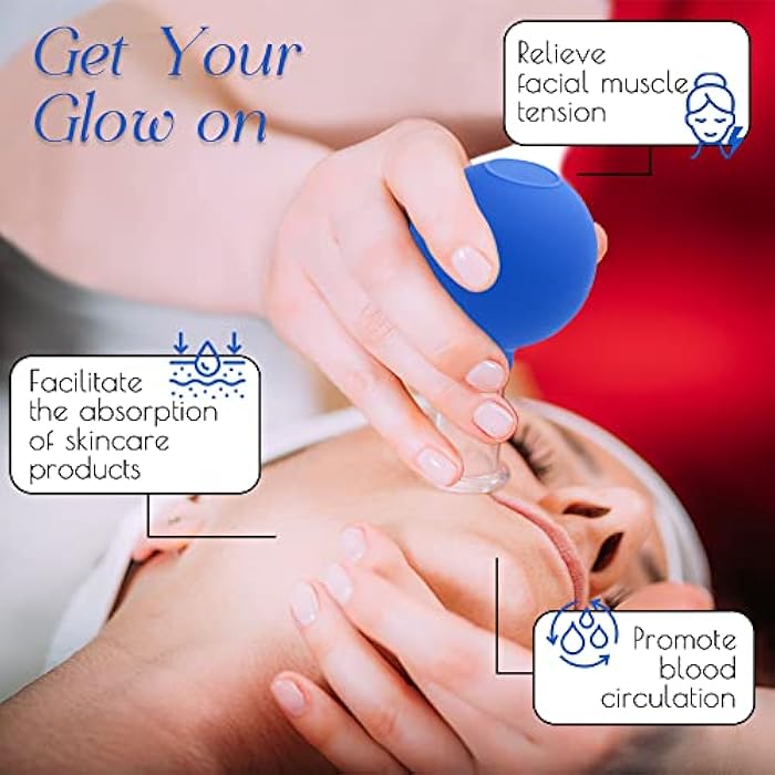 Vinban 4 PCS Glass Facial Cupping Set | Silicone Vacuum Suction | Cupping Massage Therapy | A Kit for Anti Cellulite, Anti Wrinkle and Instantly Ageless Skin | for Eyes, Face and Body - Image 2