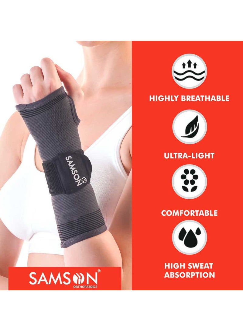 سامسون دعامة راحة اليد الطبية Palm Brace من Samson – لتثبيت المعصم وتخفيف الألم والدعم بعد الإصابات والالتهابات – خامة مرنة ومريحة – متوفرة بـ 5 مقاسات من S الى XXL - Image 2