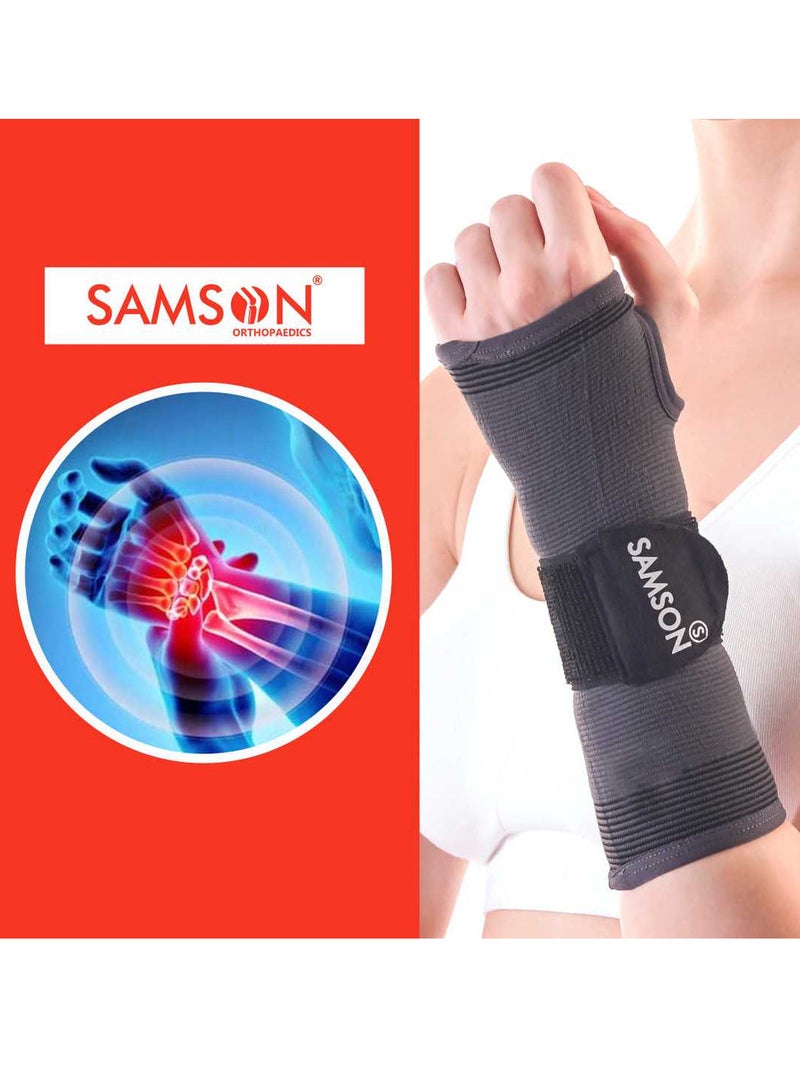 سامسون دعامة راحة اليد الطبية Palm Brace من Samson – لتثبيت المعصم وتخفيف الألم والدعم بعد الإصابات والالتهابات – خامة مرنة ومريحة – متوفرة بـ 5 مقاسات من S الى XXL - Image 3