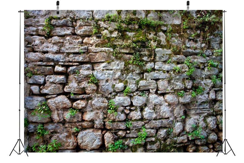 BELECO 7x5ft Fabric Vintage Brick Stone Wall Backdrop for Photography Overgrown Wall Ancient Rock Wall Textured Background Medieval Castle Stone Wall for Party Decorations Studio Booth Photo Props - Image 3