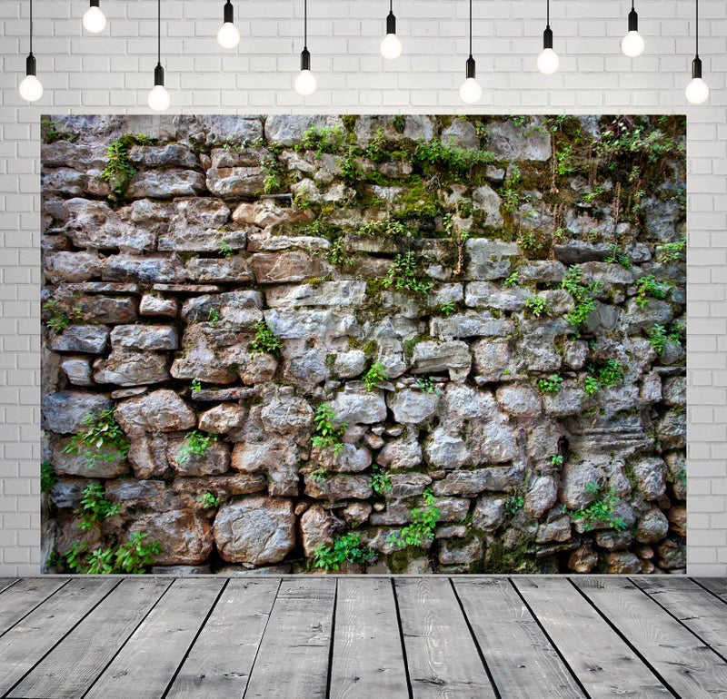 BELECO 7x5ft Fabric Vintage Brick Stone Wall Backdrop for Photography Overgrown Wall Ancient Rock Wall Textured Background Medieval Castle Stone Wall for Party Decorations Studio Booth Photo Props - Image 5