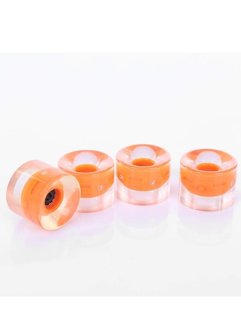 Generic 60x45MM 78A LED Light Skateboard Wheels With Bearings 4PCS With T-Tool, Orange  - Image 3