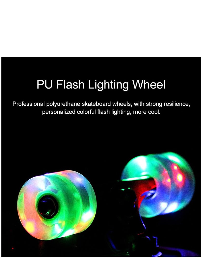 Generic 60x45MM 78A LED Light Skateboard Wheels With Bearings 4PCS With T-Tool, Orange  - Image 5