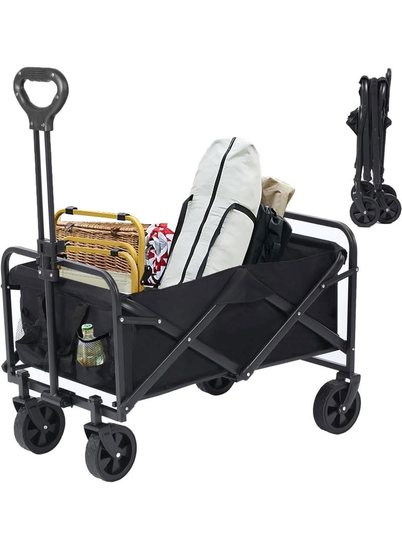 DubaiGallery Folding Utility Wagon Cart with Handle – 66×48×91 cm, 5-Inch Wheels, Heavy-Duty Design - Image 2