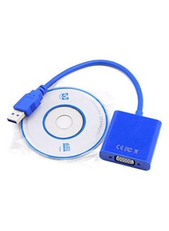 erorex USB 3.0 to VGA Multi-display video converter External Cable Adapter for Windows 7/8 Blue  - Image 1