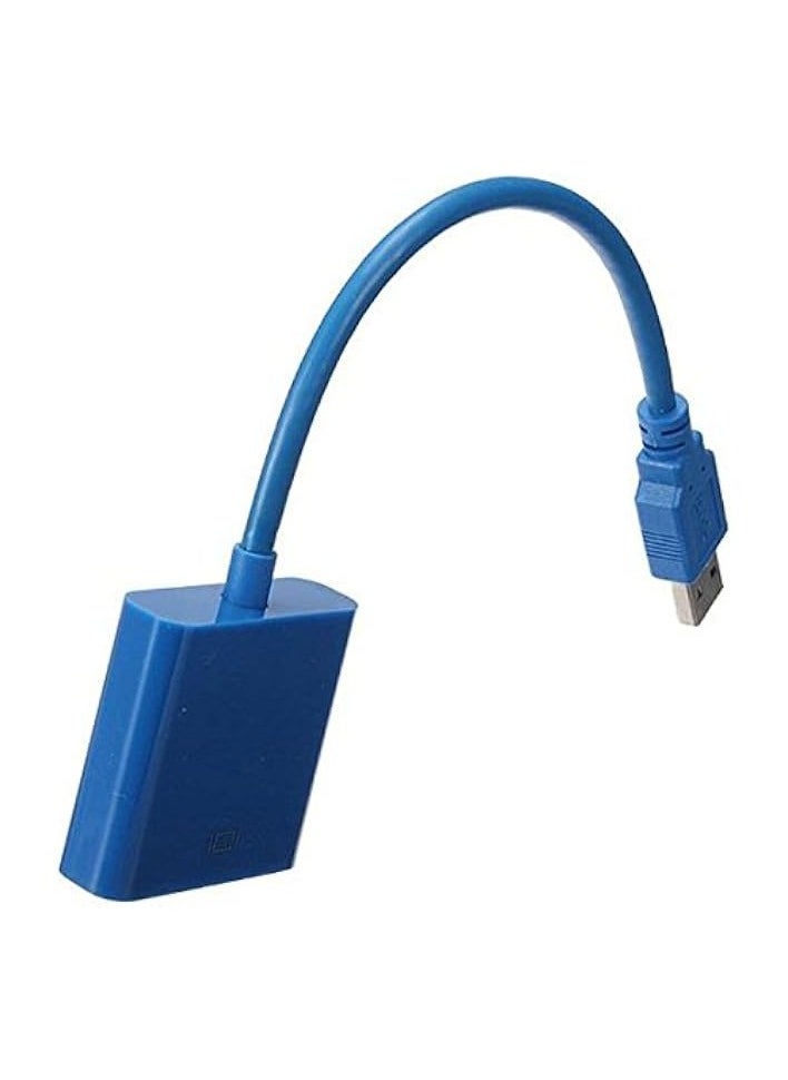 erorex - USB 3.0 to VGA Multi-display video converter External Cable Adapter for Windows 7/8 Blue - Image 1