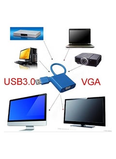 erorex USB 3.0 to VGA Multi-display video converter External Cable Adapter for Windows 7/8 Blue  - Image 4