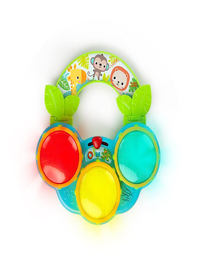 Bright Starts Safari Beats Musical Drum Toy with Lights, Ages 3 Months +, Multi - Image 2