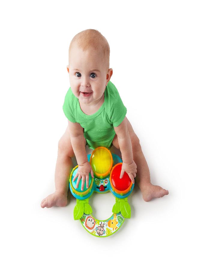 Bright Starts Safari Beats Musical Drum Toy with Lights, Ages 3 Months +, Multi - Image 3