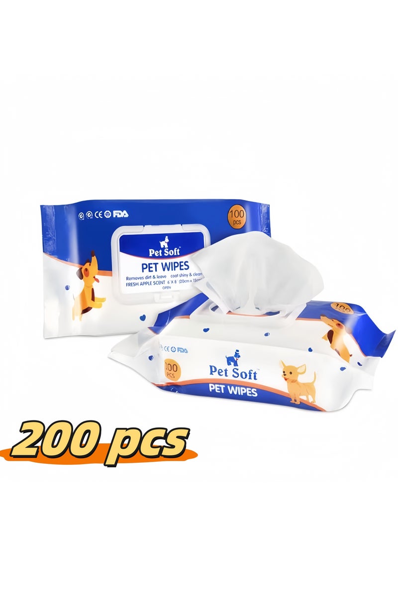 Pet Soft Dog Wipes for Pets Cats - All Purpose Unscented Wet Wipes for Paw Butt Cleaning,Grooming,AlcoholFree,Vitamin E,pH Balanced  (Pack of 2) - Image 3