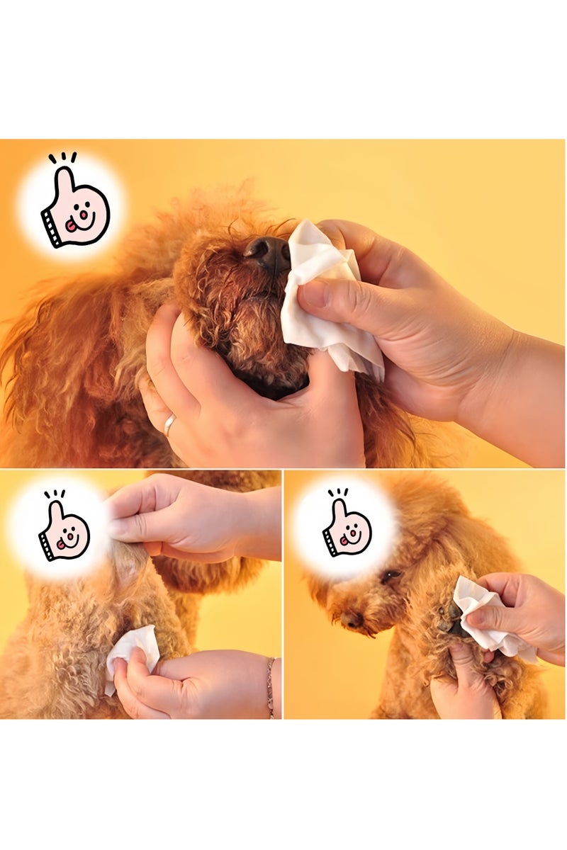 Pet Soft Dog Wipes for Pets Cats - All Purpose Unscented Wet Wipes for Paw Butt Cleaning,Grooming,AlcoholFree,Vitamin E,pH Balanced  (Pack of 2) - Image 4