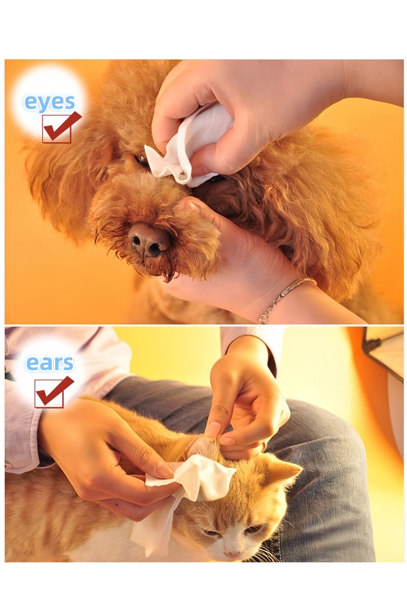 Pet Soft Dog Wipes for Pets Cats - All Purpose Unscented Wet Wipes for Paw Butt Cleaning,Grooming,AlcoholFree,Vitamin E,pH Balanced  (Pack of 2) - Image 5