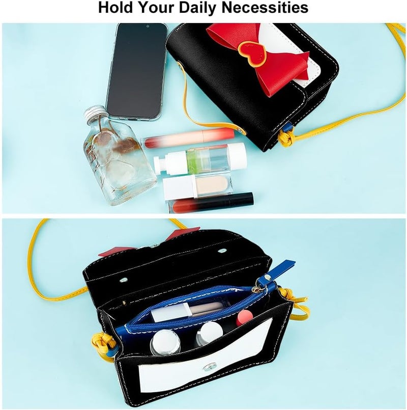 كلاراكو مجموعة حقيبة كلاركوكو الجلدية المصنوعة يدويًا على شكل أنمي، حقيبة كروس بودي من جلد البولي يوريثان مع عقدة، مواد خياطة حقيبة يد يدوية، إكسسوارات مخيطة، صناعة حقيبة كتف، جميع المستلزمات، أسود، 7.5 × 5.7 بوصة - Image 5