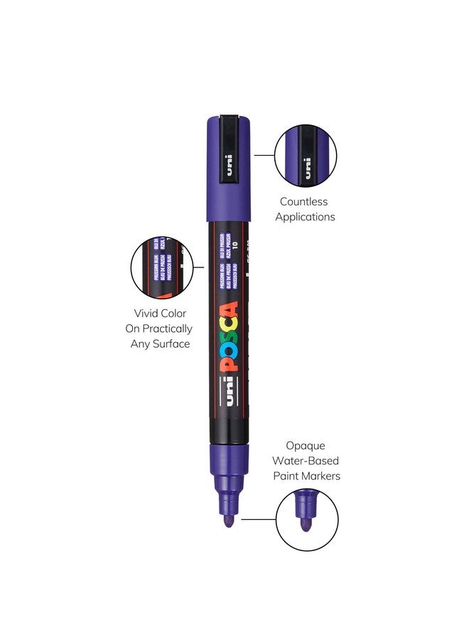 بوسكا مجموعة أقلام تحديد بوسكا، 8 أقلام تحديد متوسطة الحجم 5 أشهر - درجات داكنة - أبيض، أصفر مصفر، أحمر ياقوتي، بني كاكاو، توت العليق، رمادي غامق، أخضر إنجليزي، أزرق بروسي - Image 3