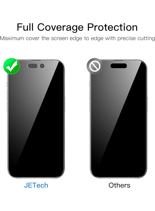 جي تيك واقي شاشة بتغطية كاملة للخصوصية لهاتف Iphone 14 Pro مقاس 6.1 بوصة مع واقي عدسة الكاميرا من الزجاج المقوى المضاد للتجسس، عبوتان لكل منهما - Image 4